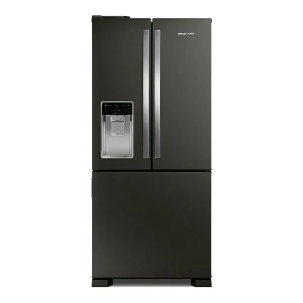 Geladeira Brastemp Eclipse Collection Frost Free Inverter French Door Água e Gelo na Porta 515 Litros Cor Black Inox - BRH85AE 110V