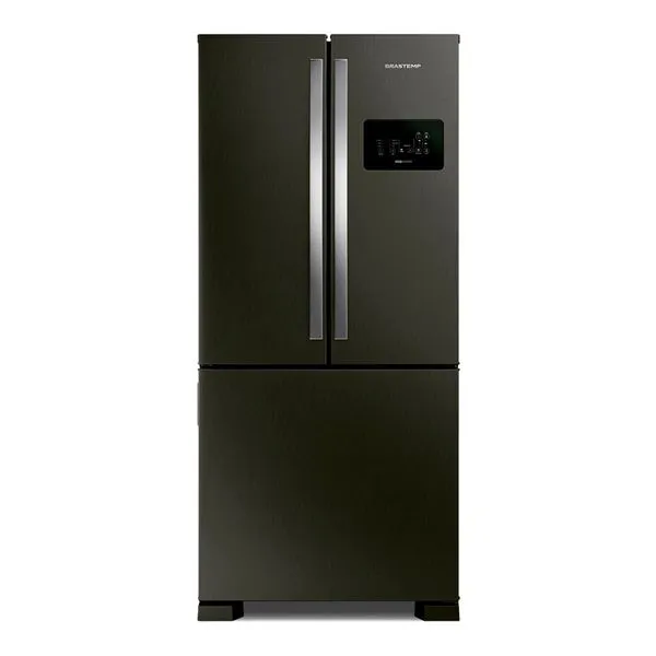 Geladeira Brastemp Eclipse Collection Frost Free French Door Inverter A+++ 554 Litros Cor Black Inox - BRO85AE 110V