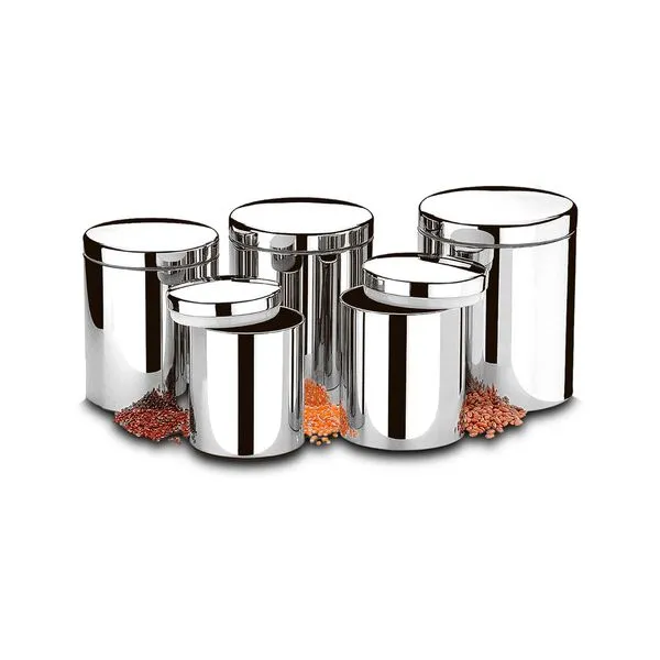 Conjunto de Potes para Mantimentos com Tampa Brinox Suprema 5 Peças Aço Inox Aço Inox