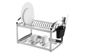 Escorredor de Louças Brinox Suprema com Porta Talheres 16 Pratos Aço inox Aço Inox