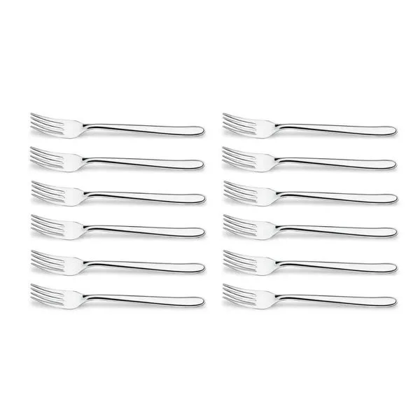 Jogo 12 Garfos de Mesa 18cm Aço Inox Brinox Siena Talheres Cozinha Refeições Mesa Posta