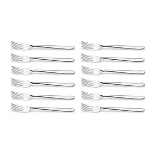 Jogo 12 Garfos de Mesa 18cm Aço Inox Brinox Siena Talheres Cozinha Refeições Mesa Posta