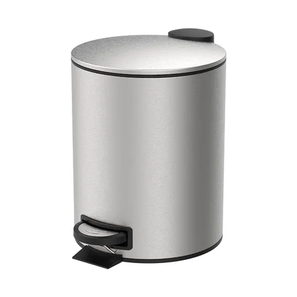 Lixeira com Pedal e Balde Brinox Spin 5 Litros Aço Inox Escovado Aço Inoxidável