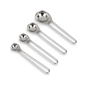 Conjunto medidor colher Brinox 4 peças - inox - para receitas que precisam exatidão Inox