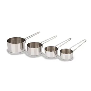 Conjunto de Medidores Tipo Xícara em Aço Inox Brinox Top Pratic 4 Peças Aço Inox