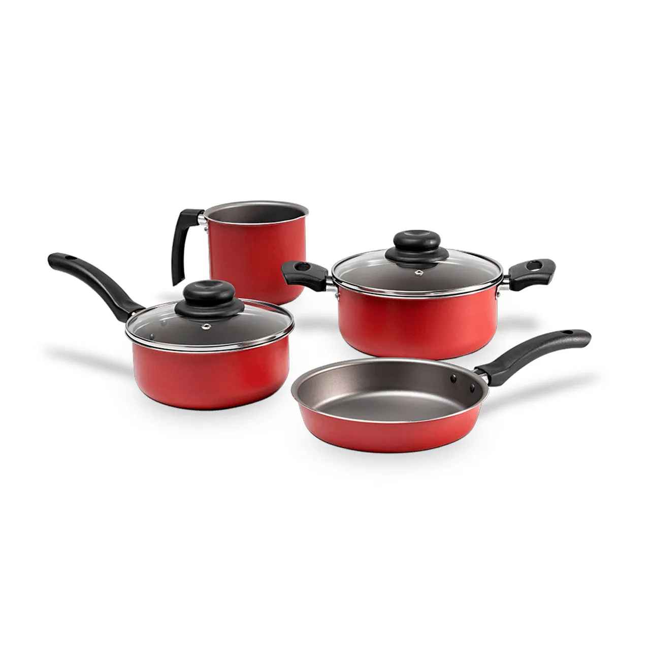 Jogo de Panelas Brinox Antiaderente Pro-Flon 4 Peças Ruby Vermelho