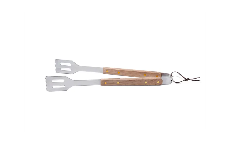Pegador para Churrasco Brinox - Madeira (40cm x 5cm x 5cm) - em aço inoxidável e madeira - Linha Churrasco