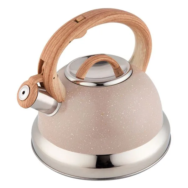 Chaleira de Inox com Indução e Apito Brinox Roma 2,7 Litros Areia Areia