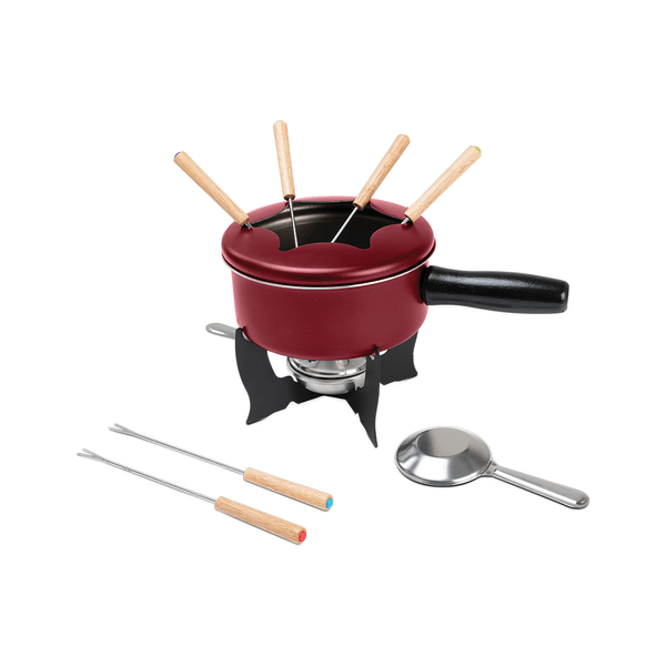 Aparelho de Fondue Brinox Fondues 10 Peças Antiaderente Pró-flon Borgonha Vermelho