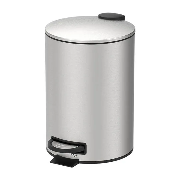 Lixeira com Pedal e Balde Brinox Spin 12 Litros Aço Inox Escovado Aço Inoxidável