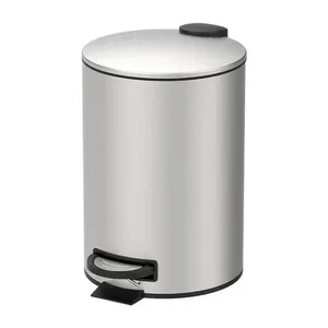 Lixeira com Pedal e Balde Brinox Spin 12 Litros Aço Inox Escovado Aço Inoxidável