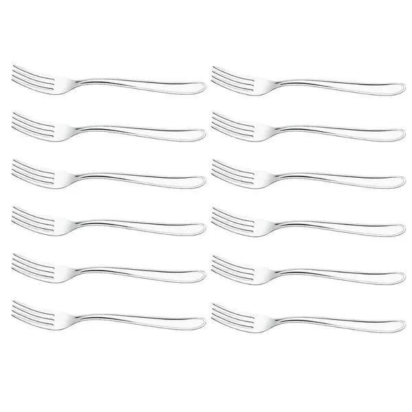 Conjunto 12 Garfos De Mesa Inox 19cm Turim Brinox Cozinha Almoço Jantar Servir Talher