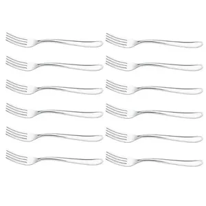 Conjunto 12 Garfos De Mesa Inox 19cm Turim Brinox Cozinha Almoço Jantar Servir Talher