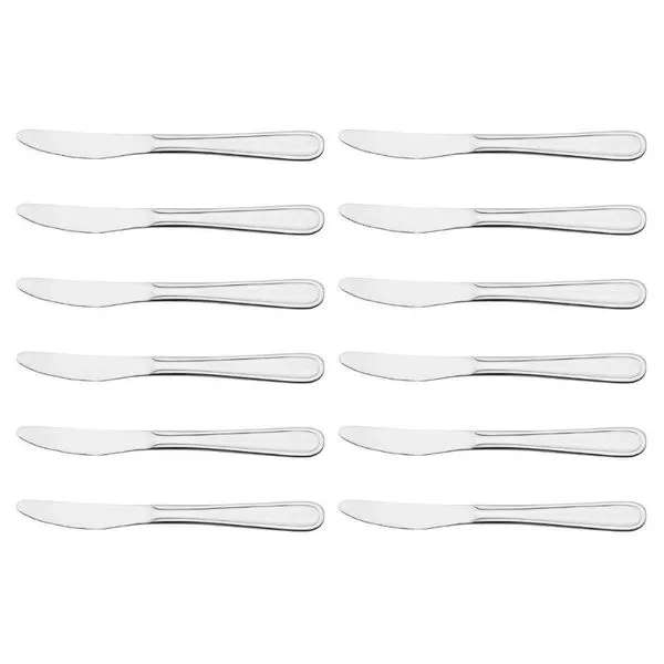 Jogo 12 Facas De Mesa 20cm Siena Aço Inox Brinox Peças Cozinha Jantar Almoço