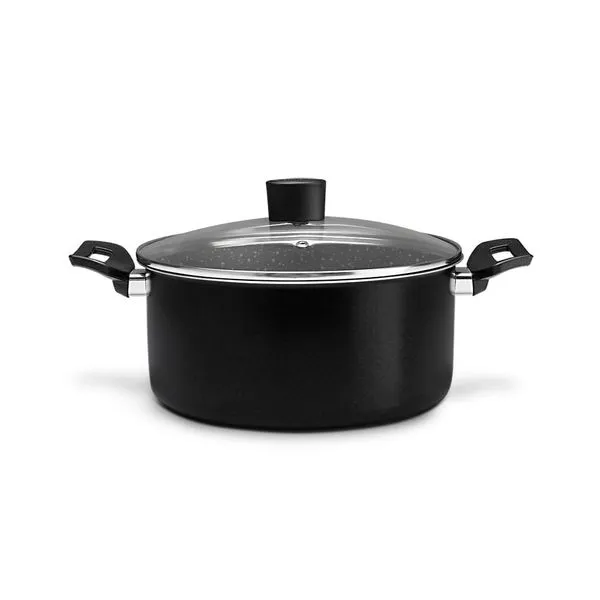 Caçarola com Tampa Brinox Naturalle Antiaderente Ceramic Life Ø22cm 3,4 Litros Preta Preto Brinox