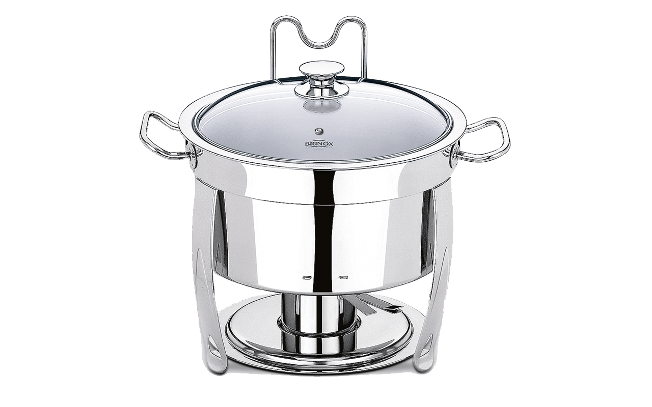 Rechaud Redondo Brinox Savoy 8 Litros Ø33 x 43cm Aço Inoxidável