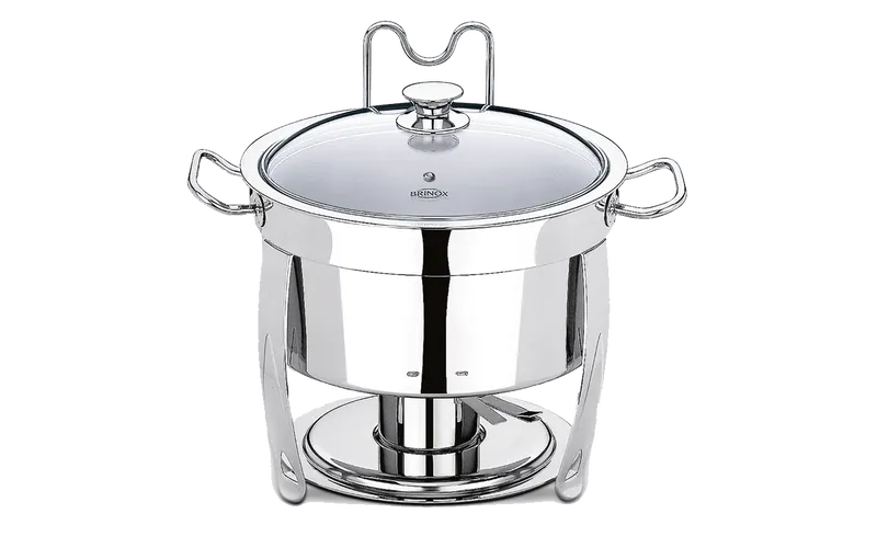 Rechaud Redondo Brinox Savoy 8 Litros Ø33 x 43cm Aço Inoxidável