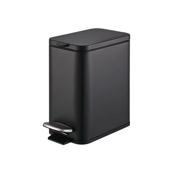 Lixeira com Pedal e Balde Brinox Frame 5 Litros Aço Carbono Preto