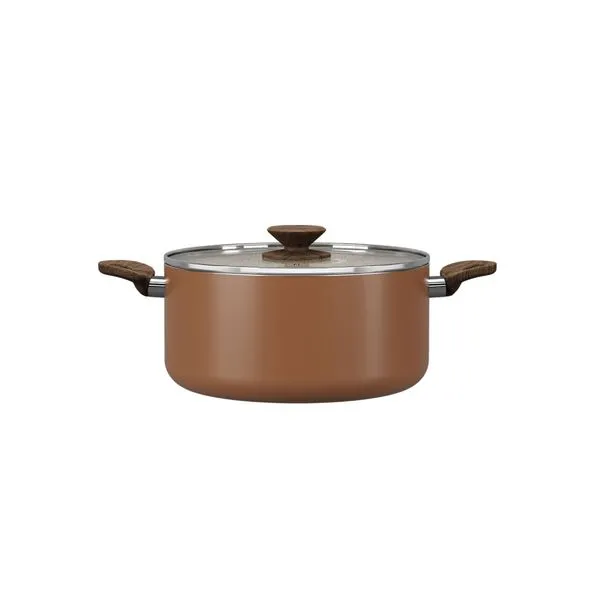 Caçarola com Tampa Brinox Primea Antiaderente Ceramic Life Ø24cm 4,7 Litros Cappuccino Caçarola com Tampa Brinox Ceramic Life Ø24cm 4,7 L Primea Cappuccino