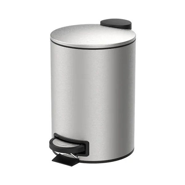 Lixeira com Pedal e Balde Brinox Spin 3 Litros Aço Inox Escovado Aço Inoxidável