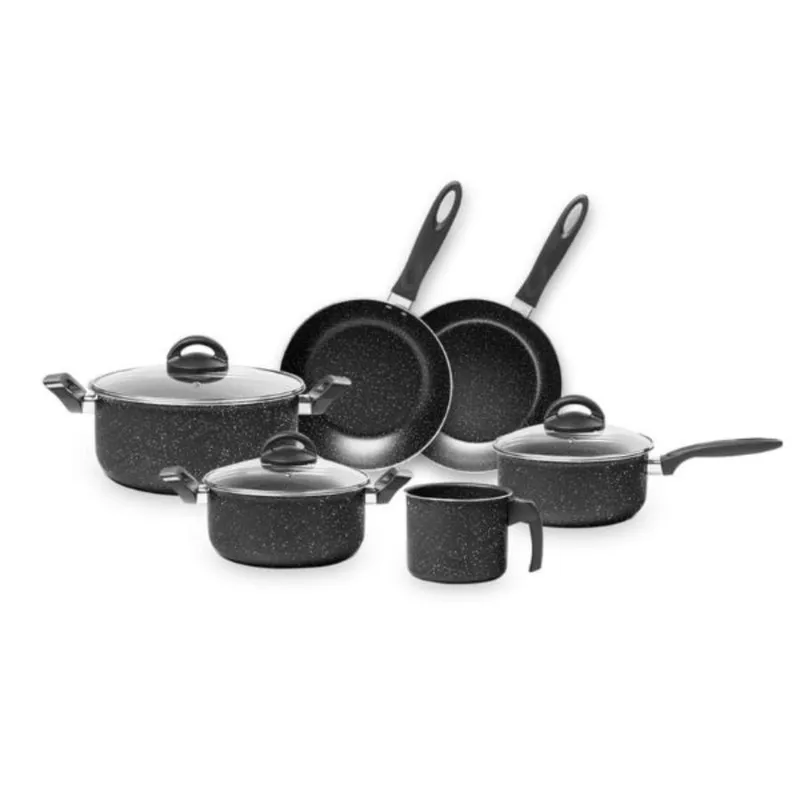 Jogo de Panelas Brinox Antiaderente Ceramic Life 6 Peças Suprema Preta