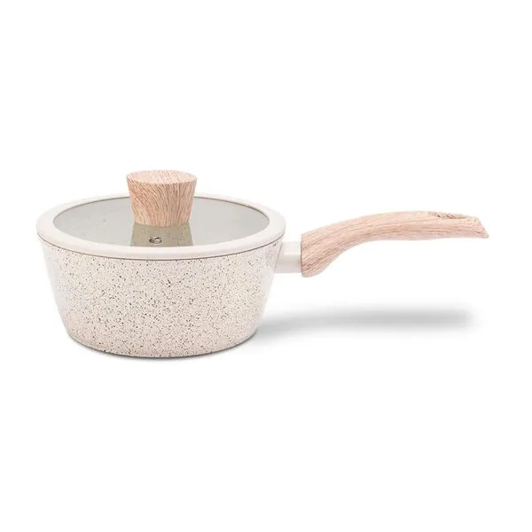 Panela de Indução com Tampa Brinox Sirus Antiaderente Ceramic Life Ø20cm 2,1 Litros Vanilla Vanilla