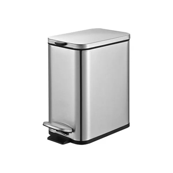 Lixeira com Pedal e Balde Brinox Frame 5 Litros Aço Inox Escovado Aço Inoxidável