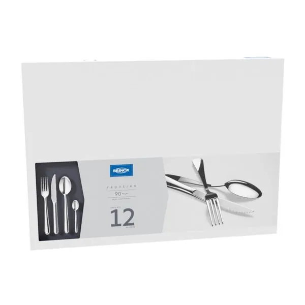 Faqueiro Brinox Lyon 90 Peças Aço Inoxidável Inox