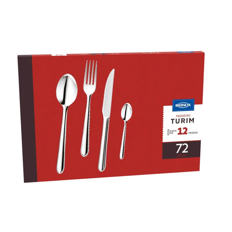 Faqueiro Brinox Turim 72 Peças Aço Inoxidável