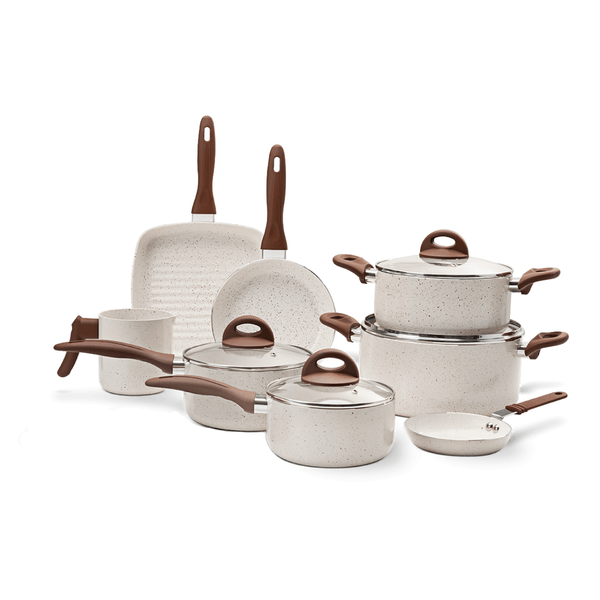 Jogo De Panelas Ceramic Life Brinox 8 Peças Vanilla Jogo De Panelas Ceramic Life Brinox Com Pegador 8 Peças Vanilla
