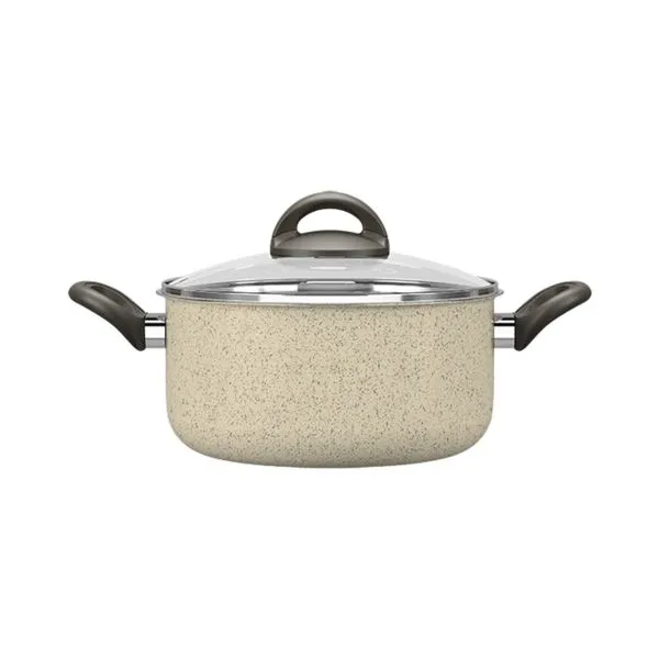 Caçarola com Tampa Brinox Antiaderente 20 cm 2,65 L Antiaderente Mineral Resist Ceramic Life Vanilla Vanilla