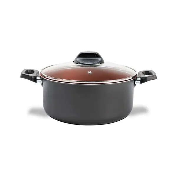 Caçarola com Tampa Brinox Topázio Antiaderente Pro-flon Ø20cm 2,6 Litros Cinza Range Cinza
