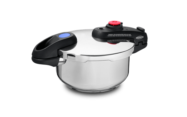 Panela de Pressão Inox Brinox Supra Fundo Triplo 3 Litros Ø 20 cm com 7 Dispostivos de Segurança Inox