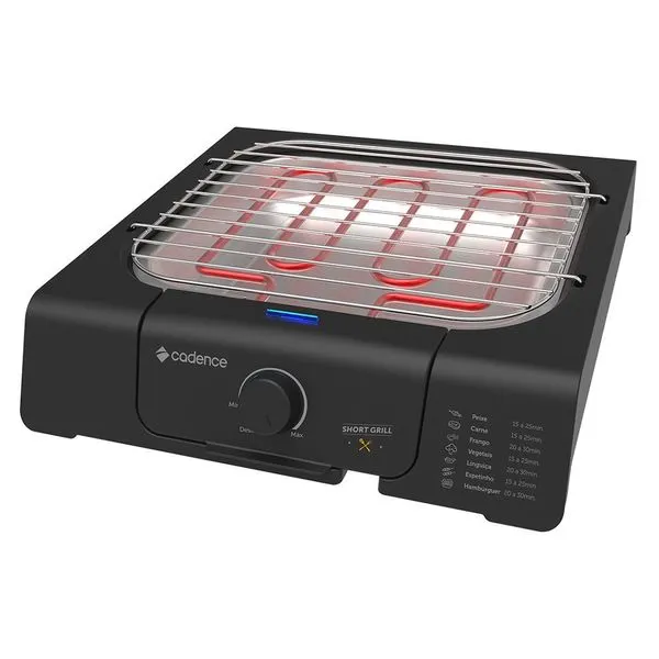 Churrasqueira Elétrica Cadence Short Grill GRL805 Preta 220V