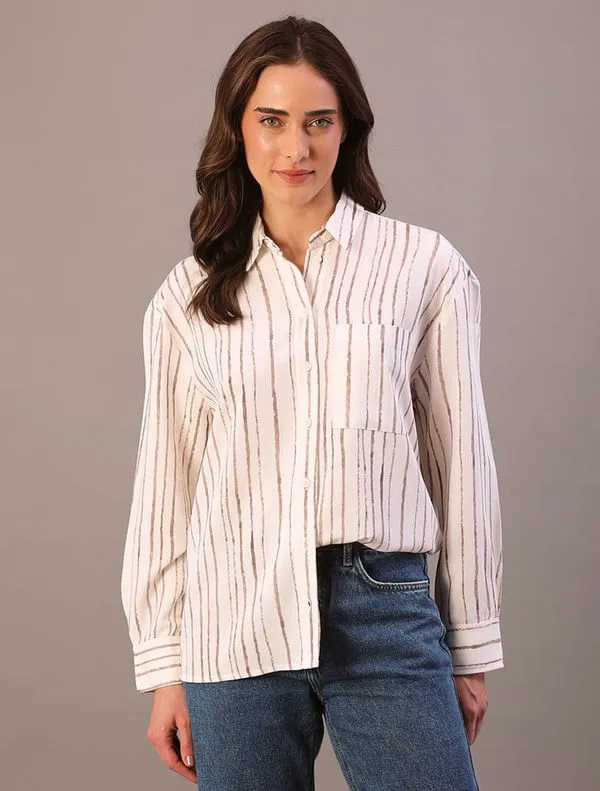 Camisa Feminina Listra Calvin Klein - Off White Camisa Feminina Listra Calvin Klein Off White 42