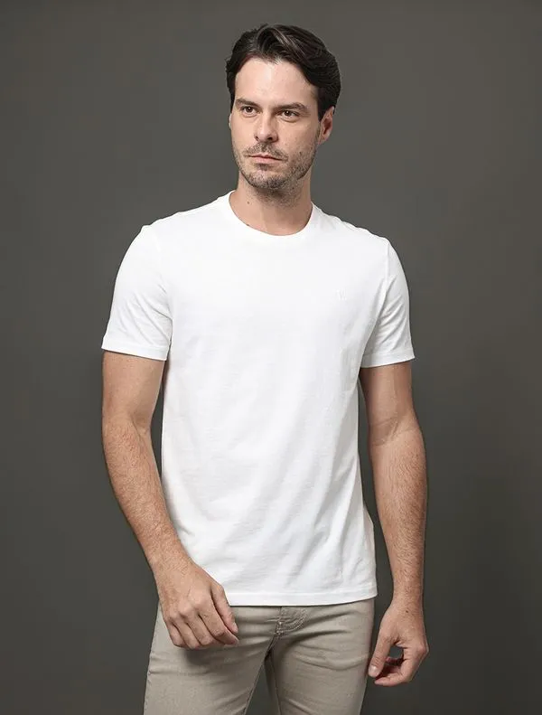 Camiseta Manga Curta Básica Smooth Cotton - Branco Camiseta Manga Curta Básica Smooth Cotton Branco m