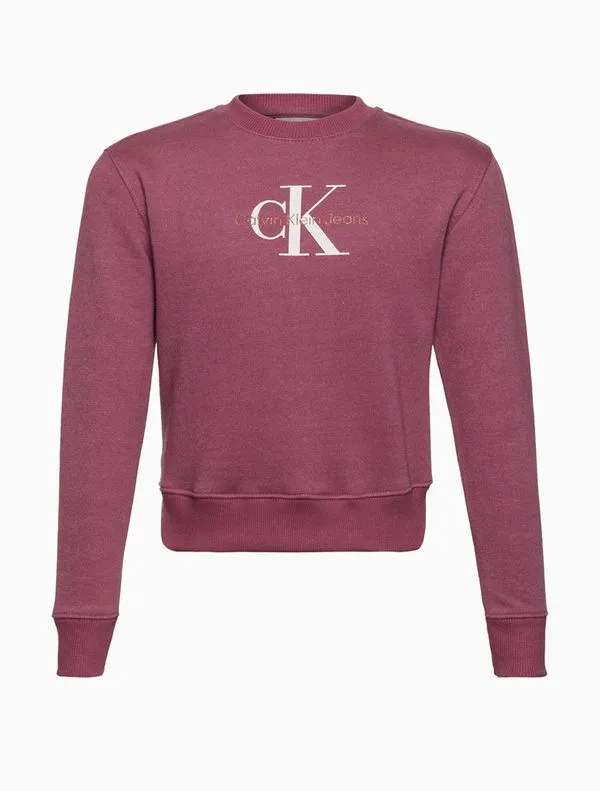 Casaco Menina Logo Centralizado Calvin Klein Jeans - Rosa Médio Casaco Menina Logo Centralizado Calvin Klein Jeans Rosa Médio 10