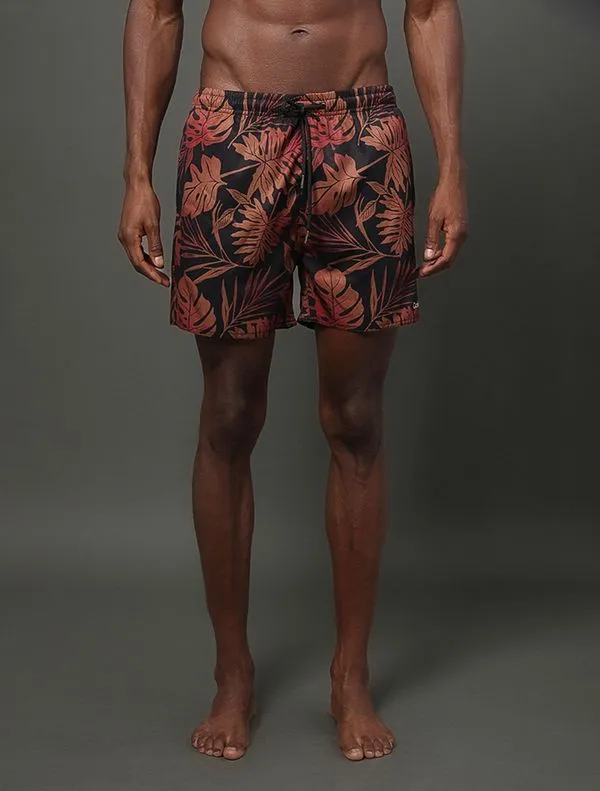 Shorts D'Água Masculino Elástico Folhas Calvin Klein Swimwear - Vermelho Escuro Shorts D'Água Masculino Elástico Folhas Calvin Klein Swimwear Vermelho Escuro m