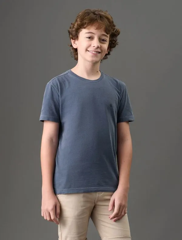Camiseta Menino Monogram Pigmento Calvin Klein Jeans - Marinho Camiseta Menino Monogram Pigmento Calvin Klein Jeans Marinho 6