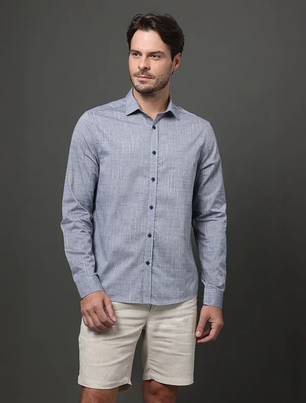 Camisa Masculina Regular Algodão Calvin Klein - Marinho Camisa Masculina Regular Algodão Calvin Klein Marinho 3