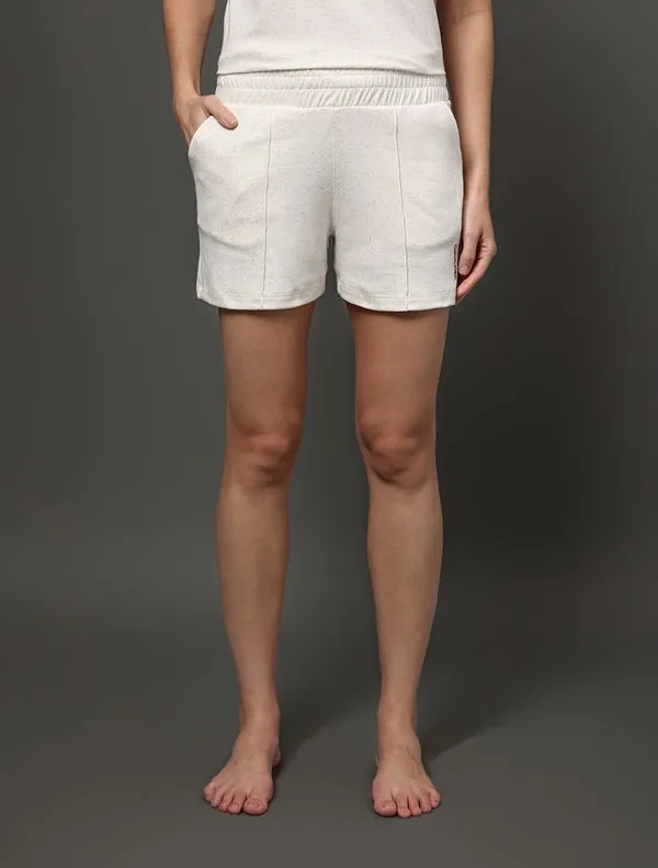 Short Feminino Nervura Linen Calvin Klein Underwear - Off White Short Feminino Nervura Linen Calvin Klein Underwear Off White m