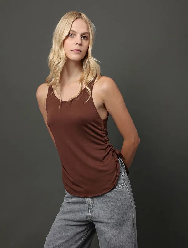 Regata Feminina Malha Tricot Calvin Klein Jeans - Marrom Regata Feminina Malha Tricot Calvin Klein Jeans Marrom g