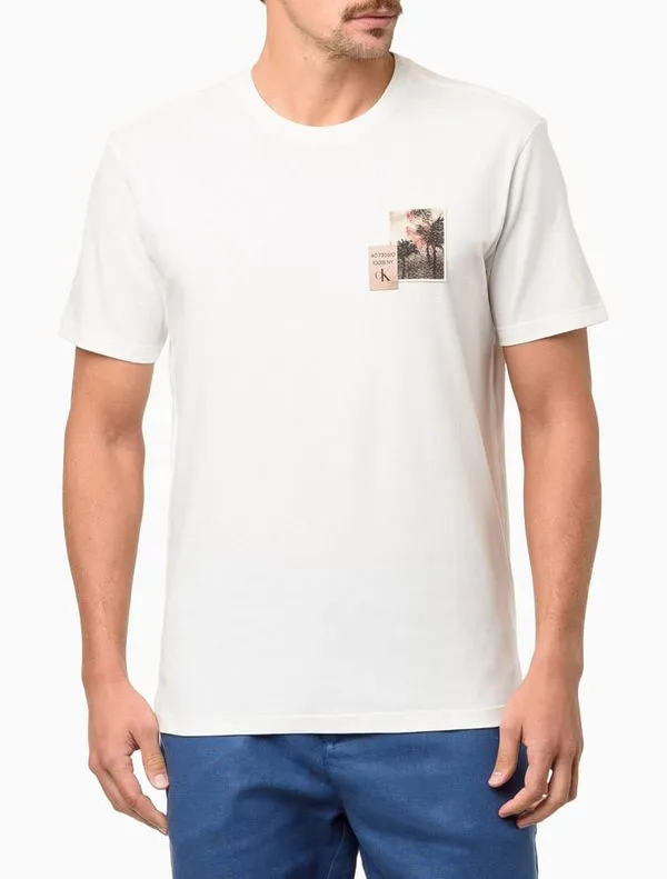 Camiseta Masculina Manga Curta Palm Trees - Off White Camiseta Masculina Manga Curta Palm Trees Off White Ggg