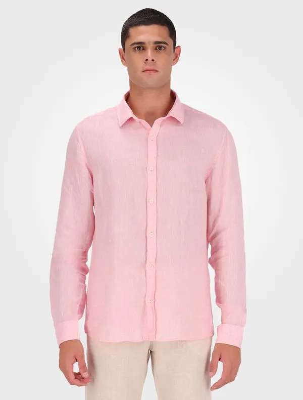 Camisa Masculina Regular Cannes Linen - Rosa Claro Camisa Masculina Regular Cannes Linen Rosa Claro 6