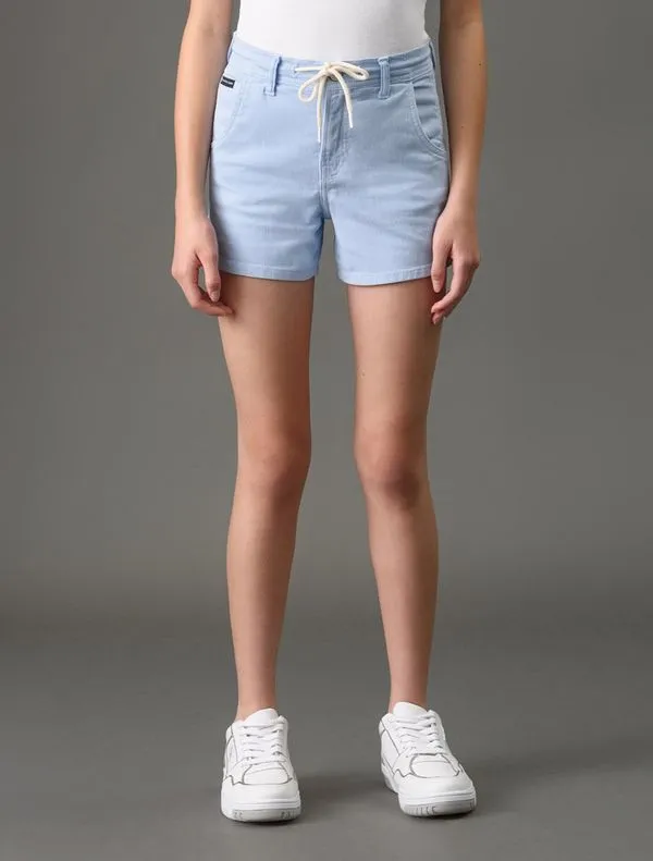 Shorts Color Cintura Alta Com Cadarço - Lavanda Shorts Color Cintura Alta Com Cadarço Lavanda 12