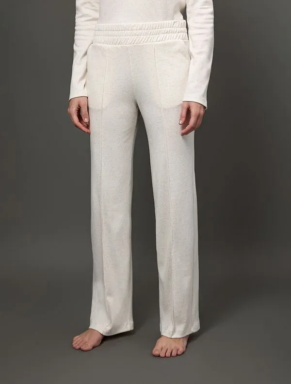 Calça Feminina Nervura Linen Calvin Klein Underwear - Off White Calça Feminina Nervura Linen Calvin Klein Underwear Off White m
