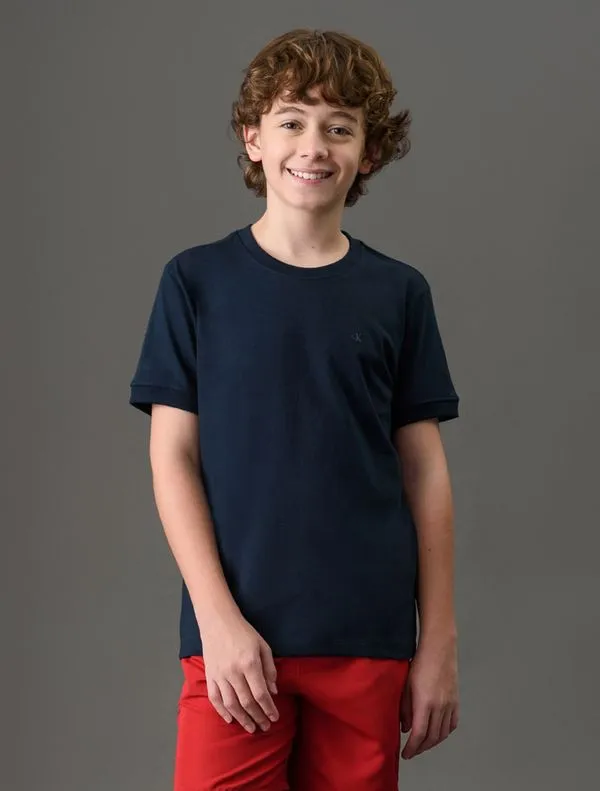 Camiseta Menino Malhão Com Punhos Calvin Klein Jeans - Marinho Camiseta Menino Malhão Com Punhos Calvin Klein Jeans Marinho 12