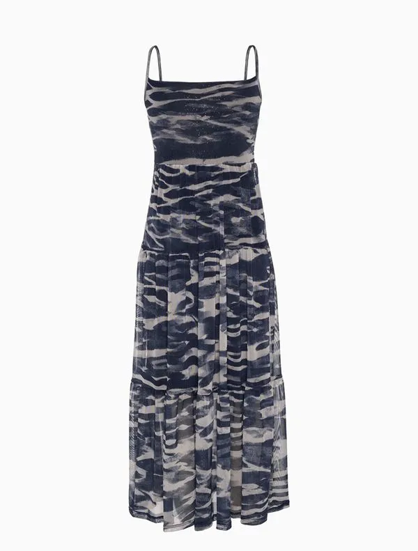 Vestido Menina Tule Estampado - Marinho Vestido Menina Tule Estampado Marinho 6