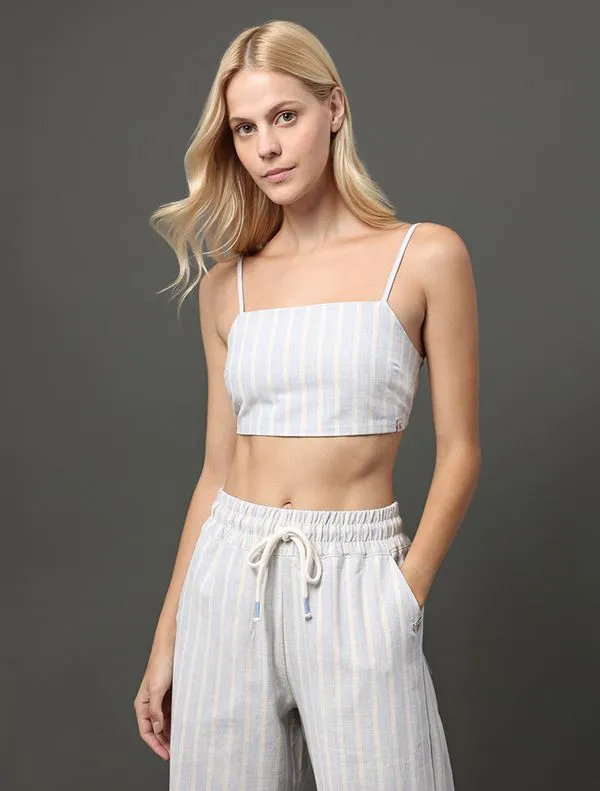 Top Feminino Listrado Calvin Klein Jeans - Lavanda Top Feminino Listrado Calvin Klein Jeans Lavanda 40