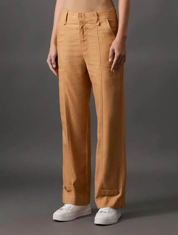 Calça Feminina Linho Misto Calvin Klein - Havana Calça Feminina Linho Misto Calvin Klein Havana 36